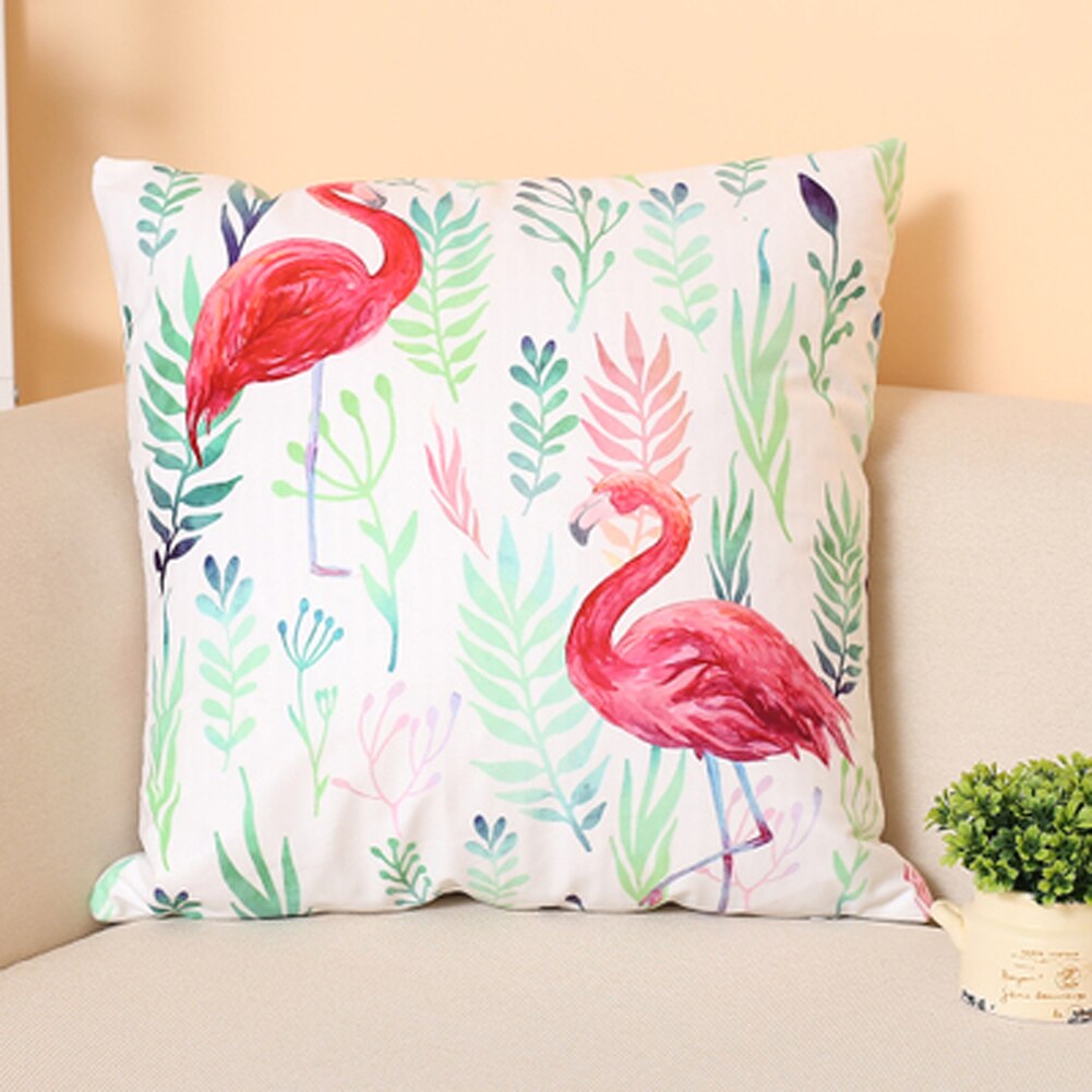 Nordic Flamingo Tropische Blad Kussenhoes Bloem Polyester Sierkussen Woondecoratie Sofa Decoratieve Kussensloop: 5