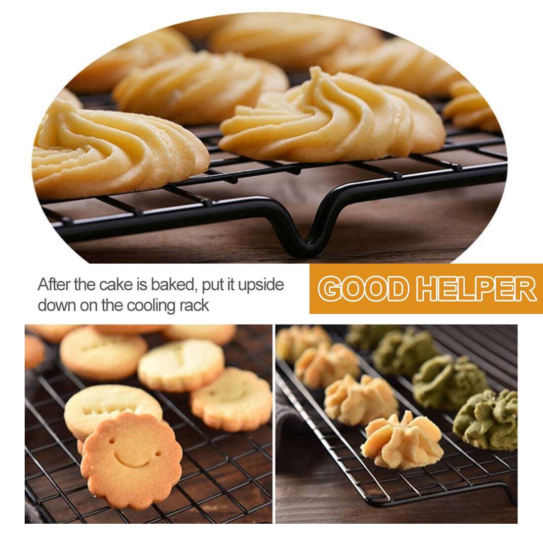 Griglia di raffreddamento per torte in metallo antiaderente in acciaio inossidabile biscotti a rete biscotti supporto per asciugatura del Pannello strumenti per teglia da cucina