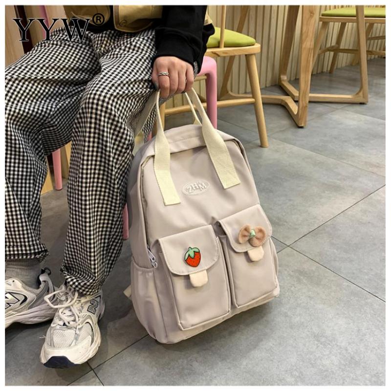 Tiener Meisjes Schooltas Mode-koreaanse Contrast Rugzak Schoudertas Grote Vrouwelijke Schouder Rugzak Laptop Tas Preppy Stijl