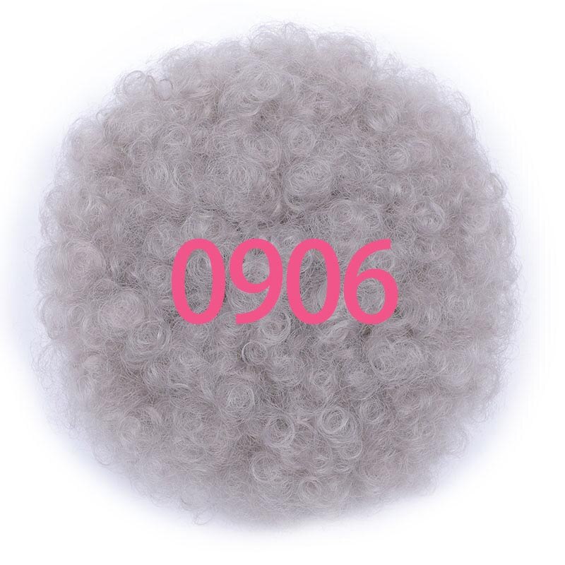 Miss paryk kort krøllet hestehale snoretræk høj puf klip i hårforlængelser syntetisk afrikansk amerikansk afro frisure: #60