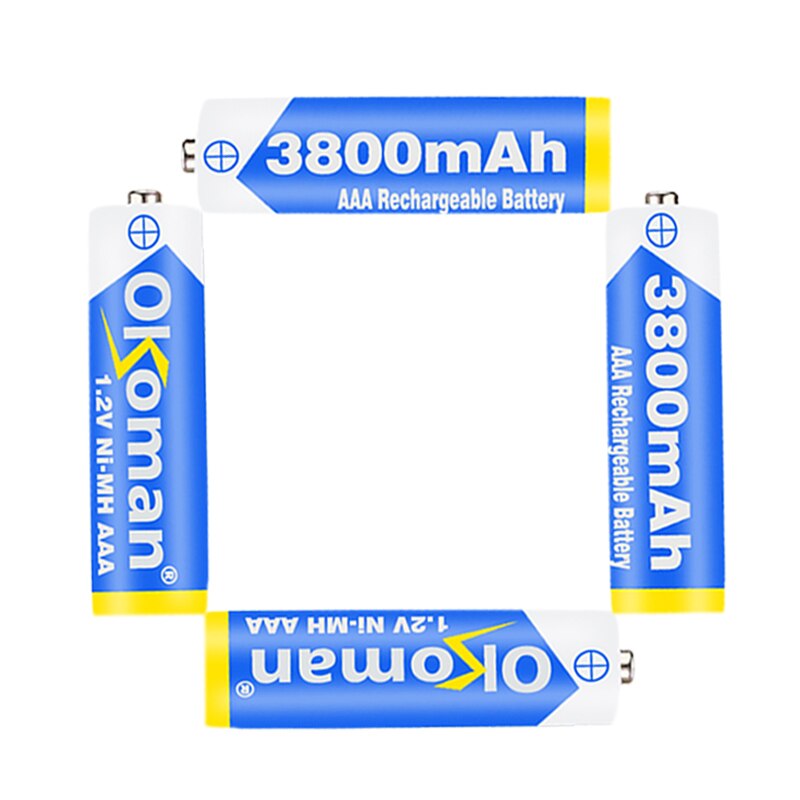 Nieuw AAA Batterij 3800mah 1.2v Ni-Mh AAA oplaadbare batterij voor Afstandsbediening Speelgoed licht Batery