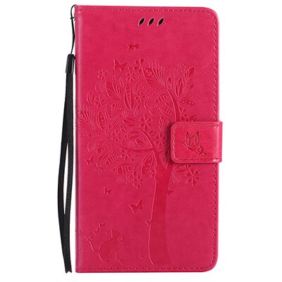 Cover Phone Case For Samsung Galaxy J5 j530 j530F EU 5.2" Flip PU Leather Shell Embossing Tree Cat Book Style Holster Bag: Rose