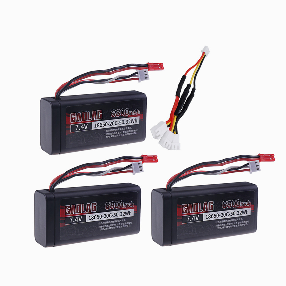 7.4V 6800mAh Li-ion Battery - 2S JST Plug - for UDIRC SG1603 SG1604 RC Cars: Champagne