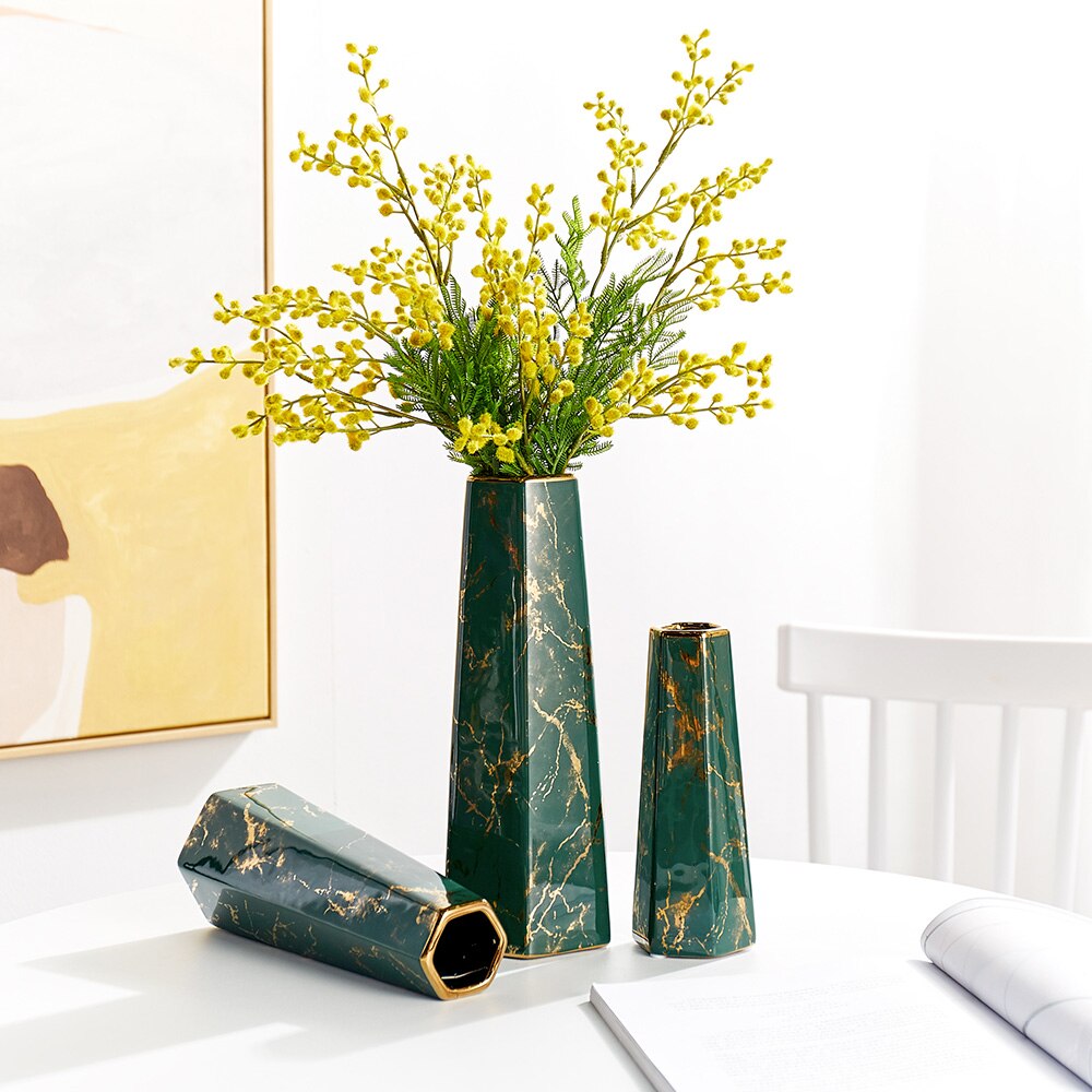 Høje vaser til bryllup vaser til blomster moderne keramik guldvase nordisk boligindretning tilbehør stue dekoration