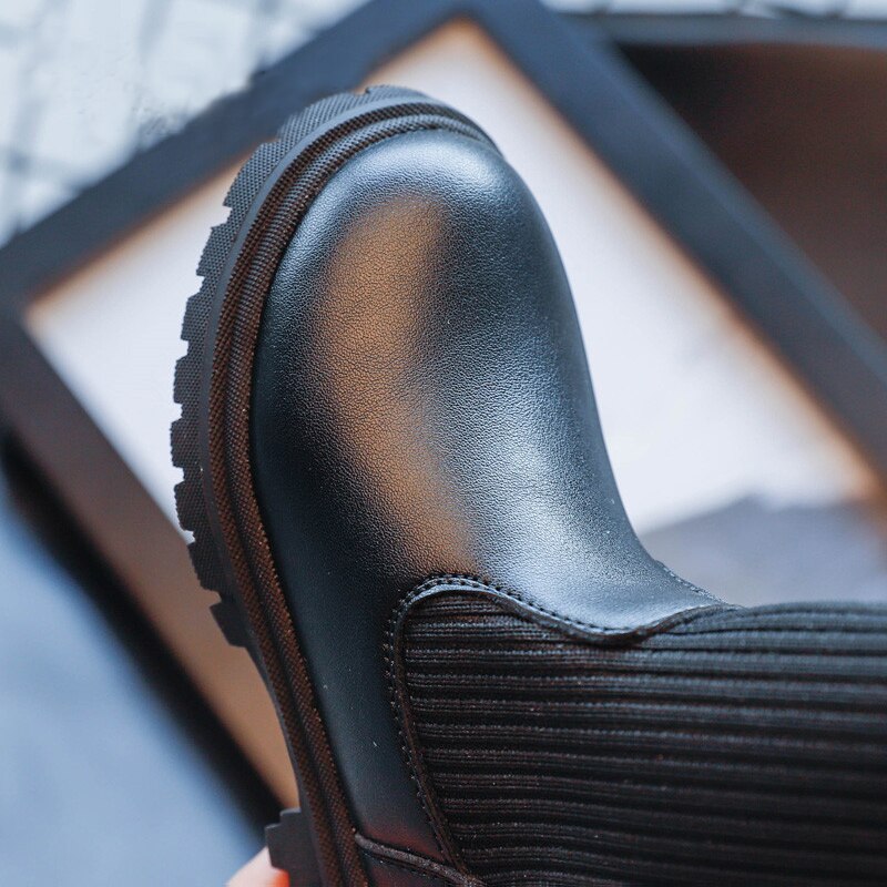 Bottes longues en tissu élastique pour enfants, bottes souples jusqu'aux genoux pour enfants, chaussures de princesse, automne hiver, chaudes, pour tout-petits filles