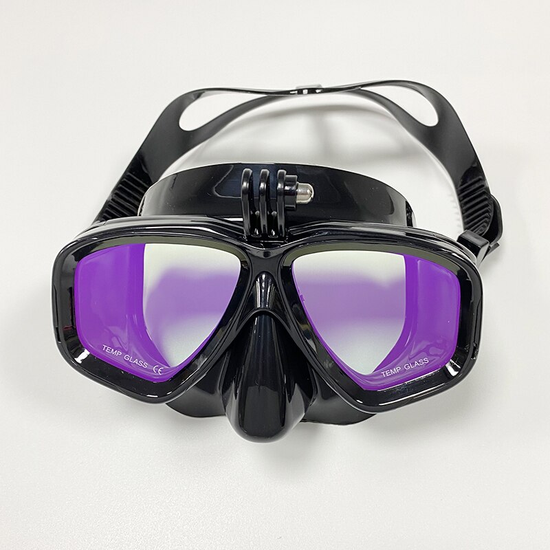 Professionelle Unterwasser-Tauchmaske, Tauchbrille eignen sich für GoPro kleine Sportkamera, alle-trocken-Tauchbrillen: Marine Blau