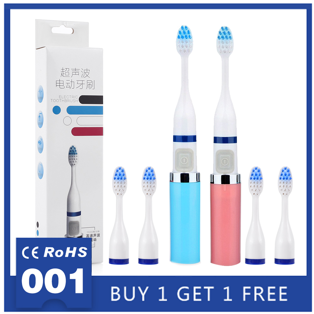 Electric Toothbrush buy one get one Waterproof Sonic Toothbrush Portable Travel Toothbrush with Replaced Heads Oral Care: Buy one get one
