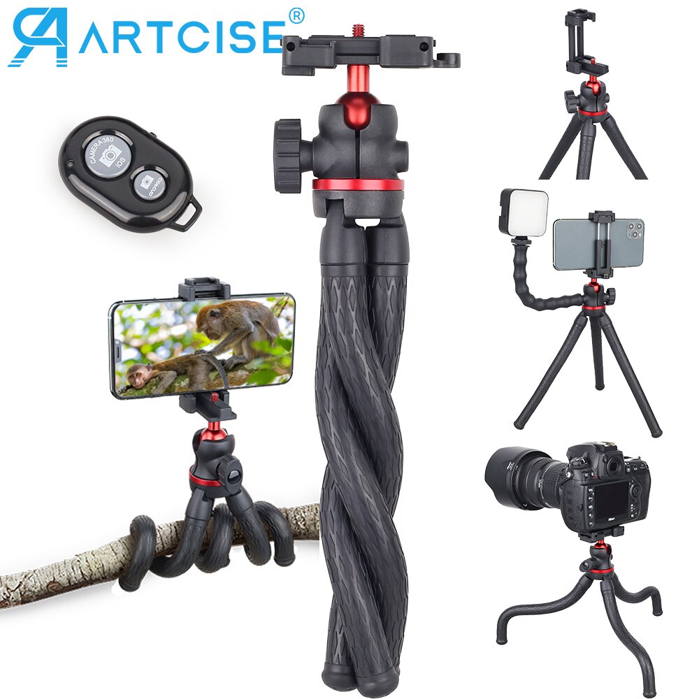 Trípode para teléfono, cámara móvil, soporte de pulpo, palo de Selfie para teléfono inteligente, Mini trípode Flexible, soporte para teléfono móvil, cabeza de bola GoPros DT45