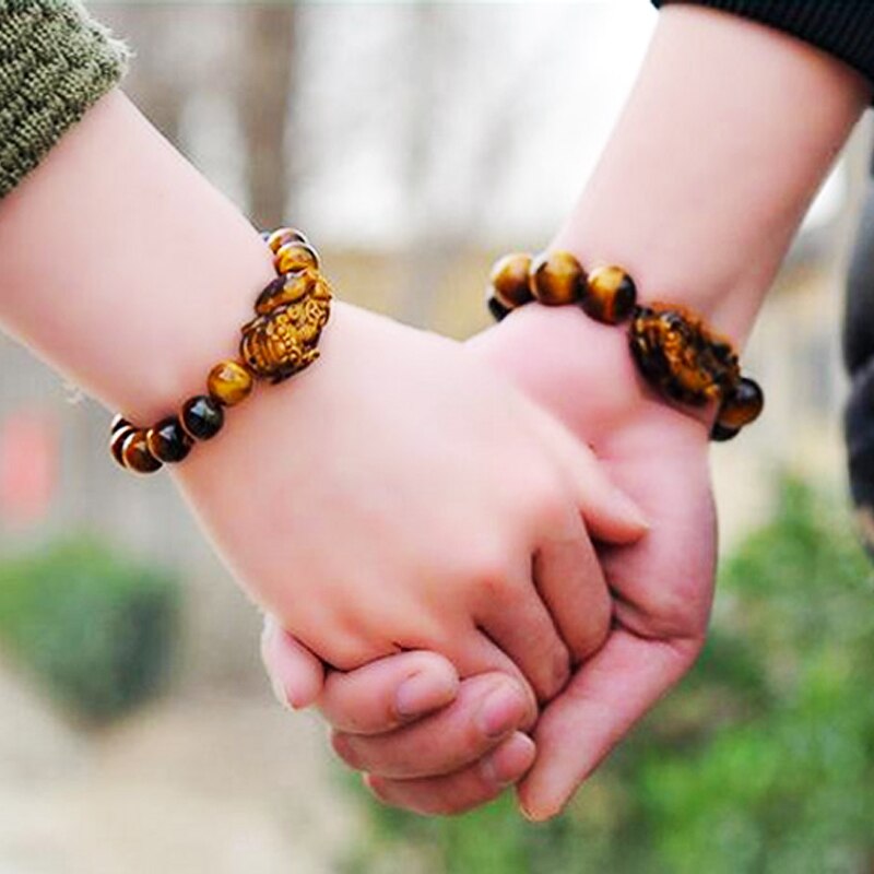 Natura Feng Shui bracciali uomo occhio di tigre perline braccialetti da polso per donna Pixiu ricchezza e buona fortuna braccialetto gioielli pulsera