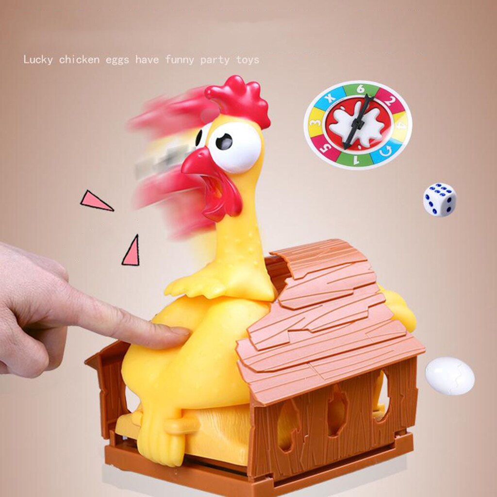 Trucco di plastica gallina che depone le uova, gioco da tavolo interattivo, gioco di pollo, regalo di scherzo, gioco di festa