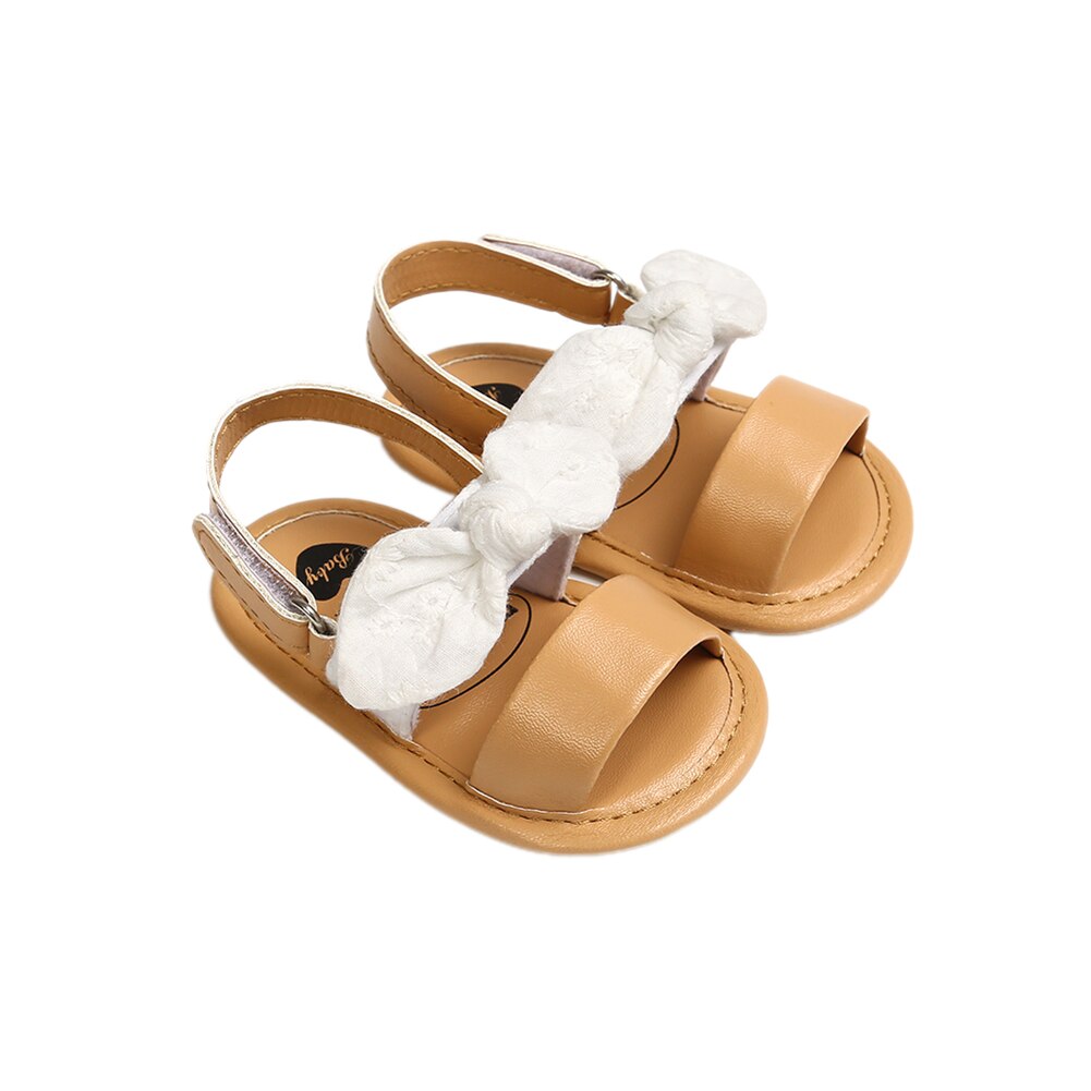 2020 verão do bebê recém-nascido crianças menina bonito bowknot sapatos anti-deslizamento sola macia sandálias da criança infantil primeiro walker jardim berço sapatos: WHITE / 13-18 meses