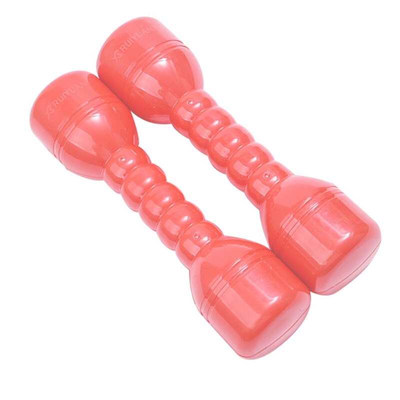 2 pezzi pesi Fitness per bambini manubri a mano palestra a casa esercizio bilanciere esercizio per bambini Fitness Sport giocattoli pesi a mano scuola materna: Colore rosa