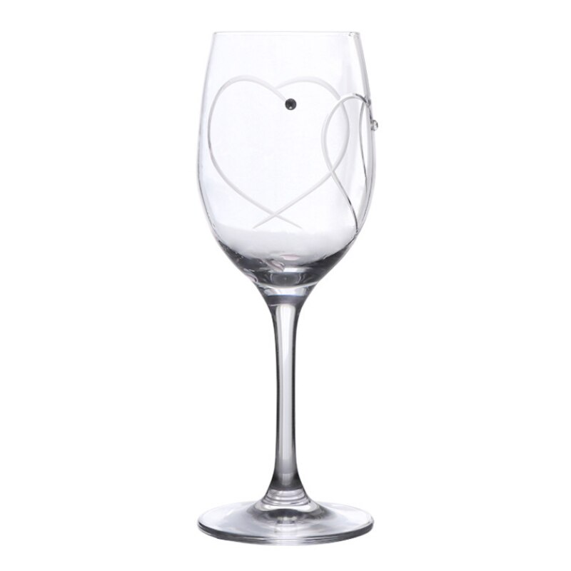 Copa de cristal tallado en forma de corazón para boda, para el Día de San Valentín, champán, vino tinto, vasos conmemorativos, 200-300ml