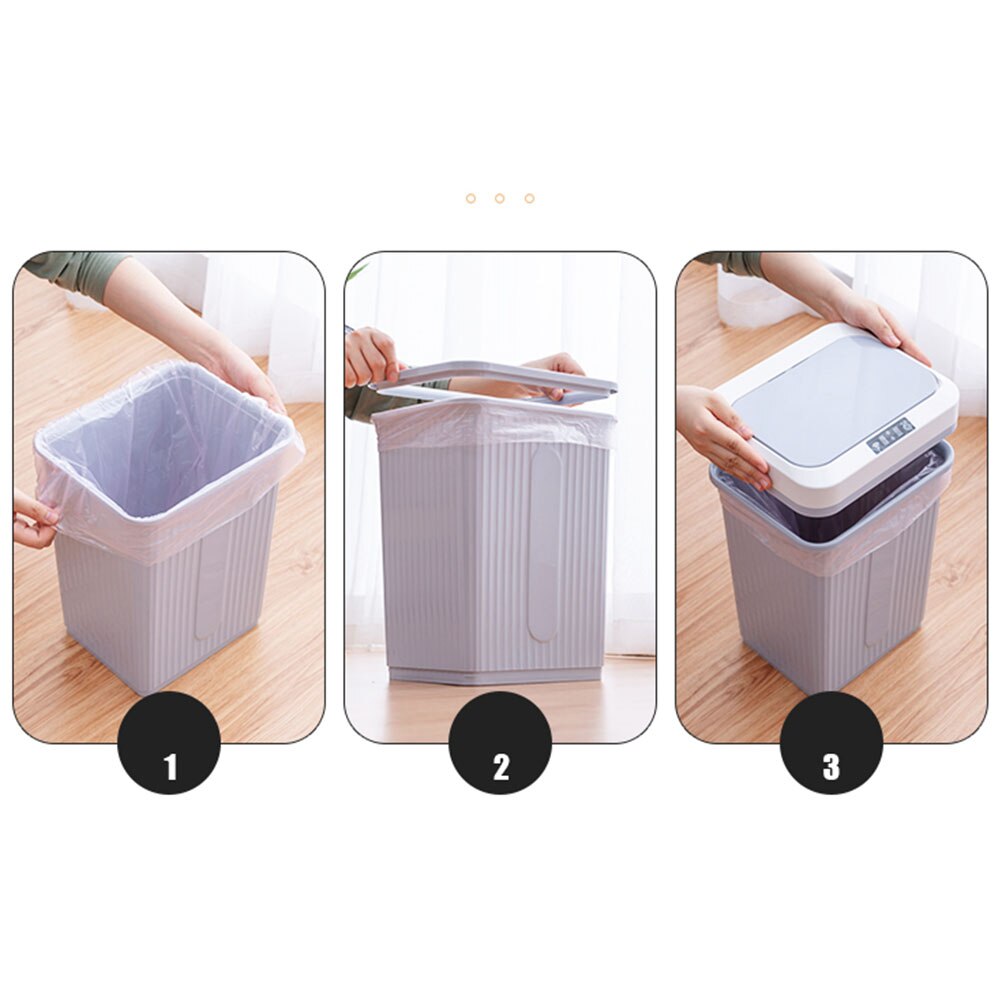 Charging Smart Trash Can Automatic Induction Dustbin with Lid Mute Waste Bin with Build-in Battery for Home Living Room Kitchen