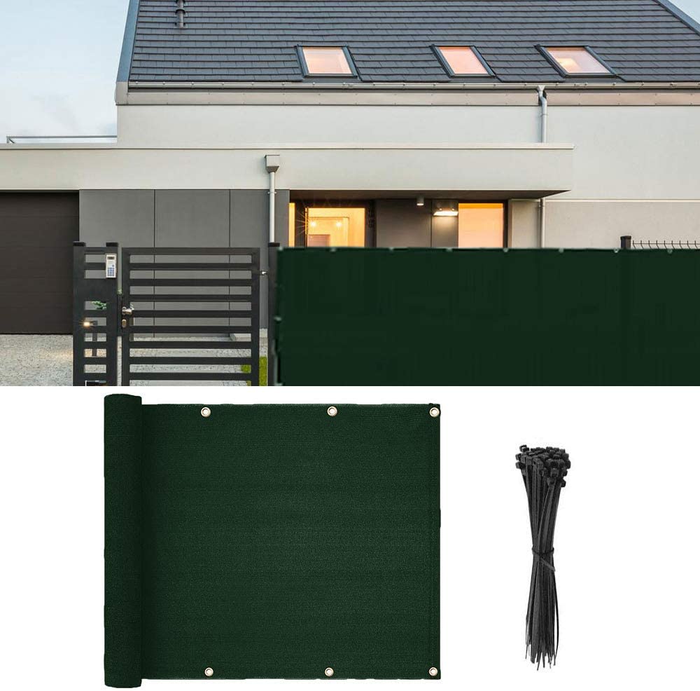 Privacy Fence Screen Mesh,Patio Deck Privacy Screen Shade Netting for Balcony Porch Deck Terrace Patio Backyard Railing -Green