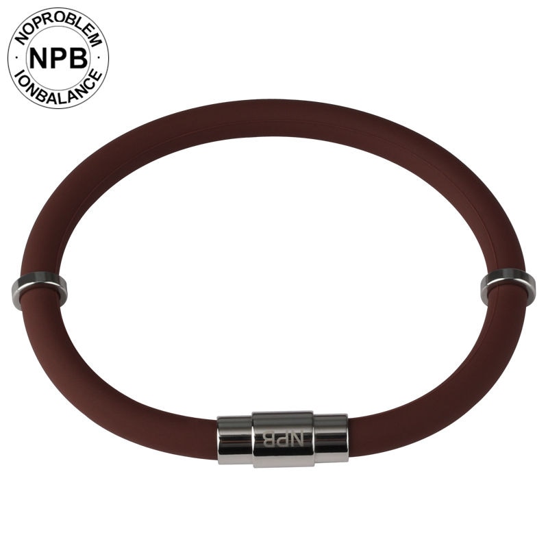 Noproblem waterproof ion balance sport power silicone wristband health tourmaline germanium bracelet