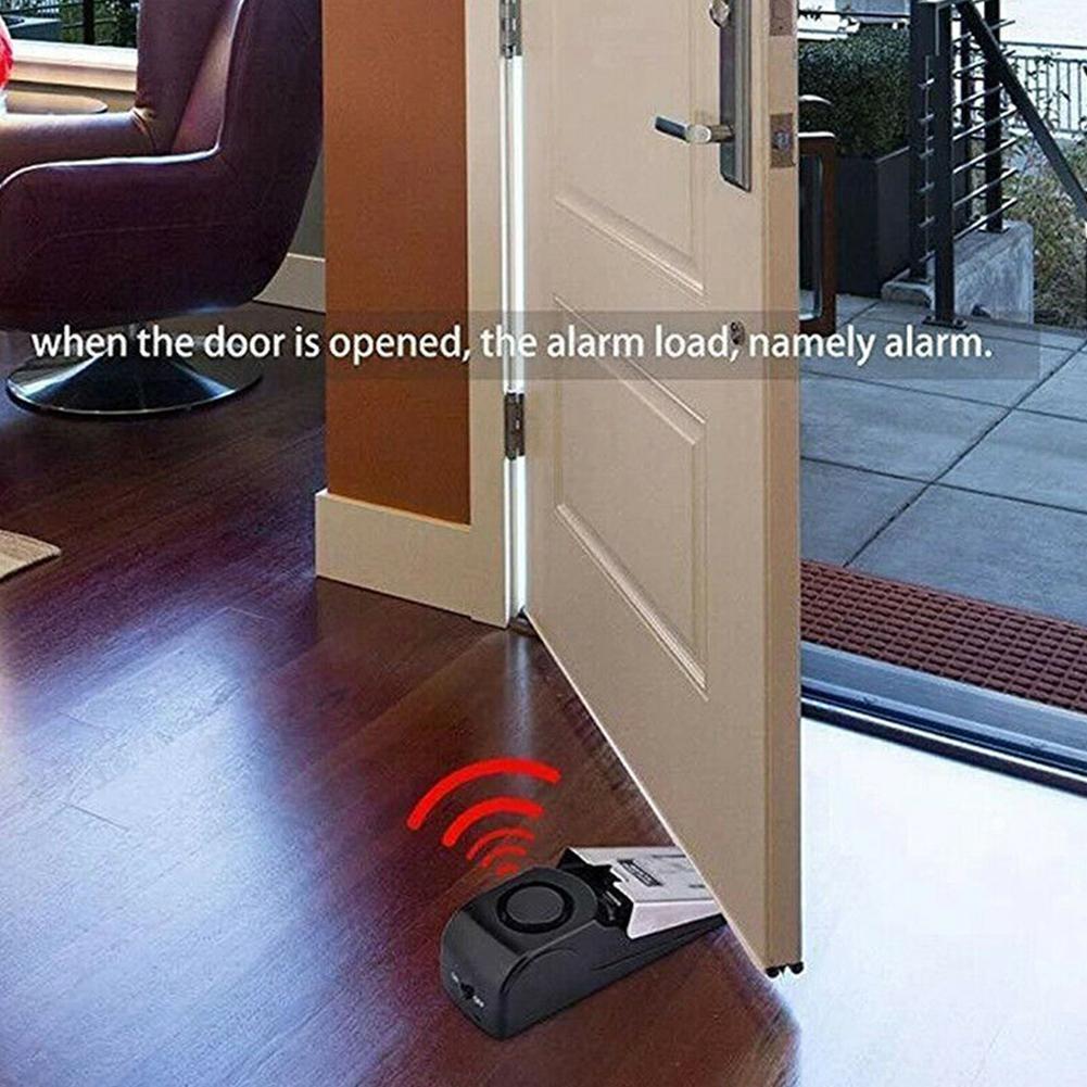 Sistema de parada antirrobo de 125 DB, sistema de alarma de seguridad para el hogar, bloqueo de puerta, tope de cuña para el hogar, parada de seguridad en forma I3O4