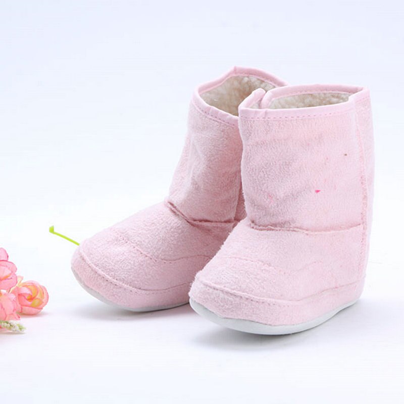 0-18M Winter Baby Girl PU Bow Flower Boots Casual Shoes First Walkers Newborn Cute Non-slip Soft Sole Shoe: P / 0-6 Months