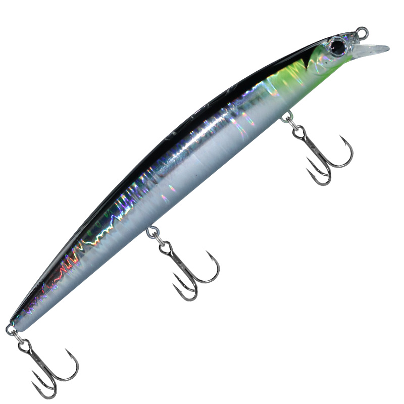 Señuelo de pesca Minnow 120mm 14,5g 140mm 21g agua salada lubina negra Lucio cebos duros de fundición larga: 120 mm / Silla marrón