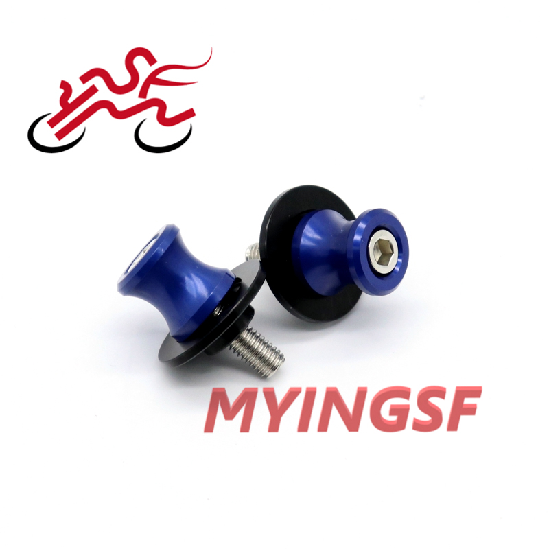 Svingarm spoler skyder til suzuki gsx 1300r hayabusa b-king sfv 650 gladius gsx -s 150/750/1000/ f motorcykel stativ skrue  m8: Blå