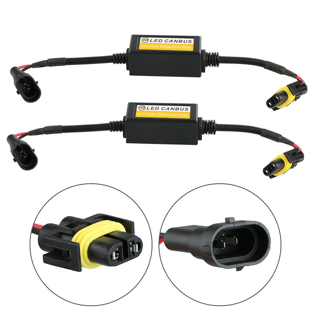 2x H11 faro LED Canbus Anti parpadeo libre de Error cancelador de resistencia decodificador Canbus cableado adaptador de descodificador arnés luz Decod