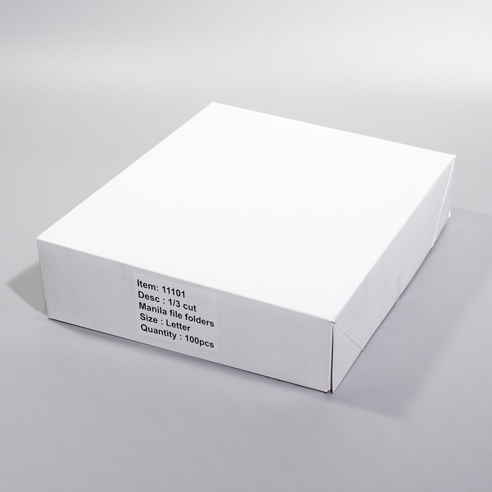 Manila File Folder, Reinforced 1/3-Cut Tab, Letter Size, 100pcs Per Box