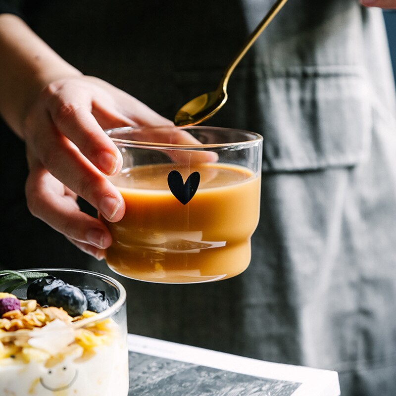 Transparante Glazen Beker Espresso Ijskoffie Mok Aardbei Melk Thee Schattige Kopjes Drinkware Tumbler Whiskey Cocktail Wijn Borrelglas