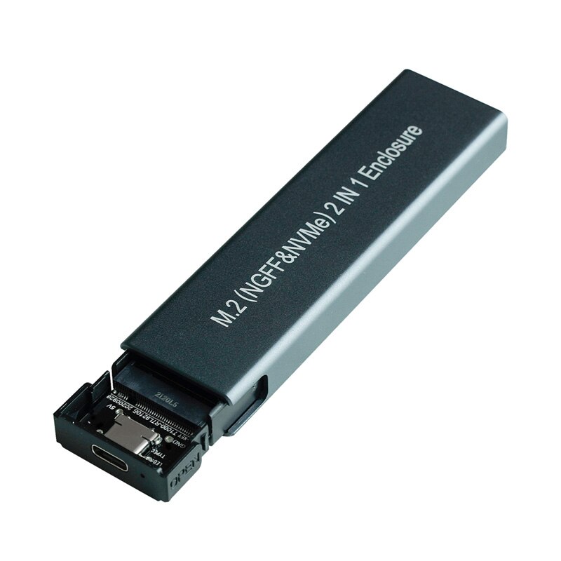 M.2 Naar Usb 3.1 Ssd Case, dual Protocol M.2 Nvme Pcie Ngff Sata M2 Ssd Adapter Voor 2230 2242 2260 2280 Nvme/Sata M.2 Ssd RTL9210B