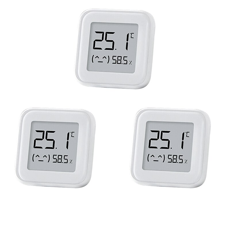 Xiaomi Mijia-termómetro electrónico con pantalla de tinta, higrómetro inteligente con Bluetooth, pantalla Digital, humedad, enlace electrónico,: 3pcs