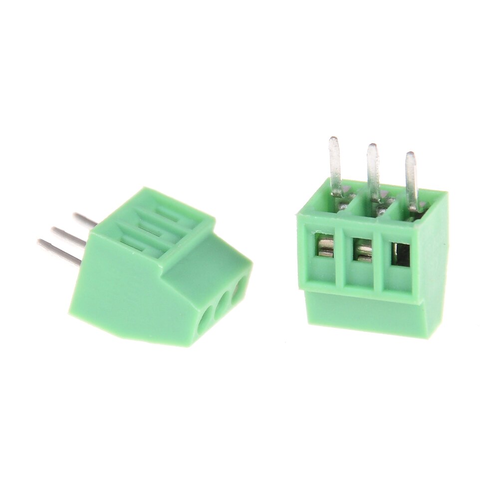 10Pcs Huxuan 5Mm 3Pins 3P Pcb Screw Terminal Block Connectors 150V 6A DG128 KF128 KF128-3P koper Pcb Terminal Blokken Groen
