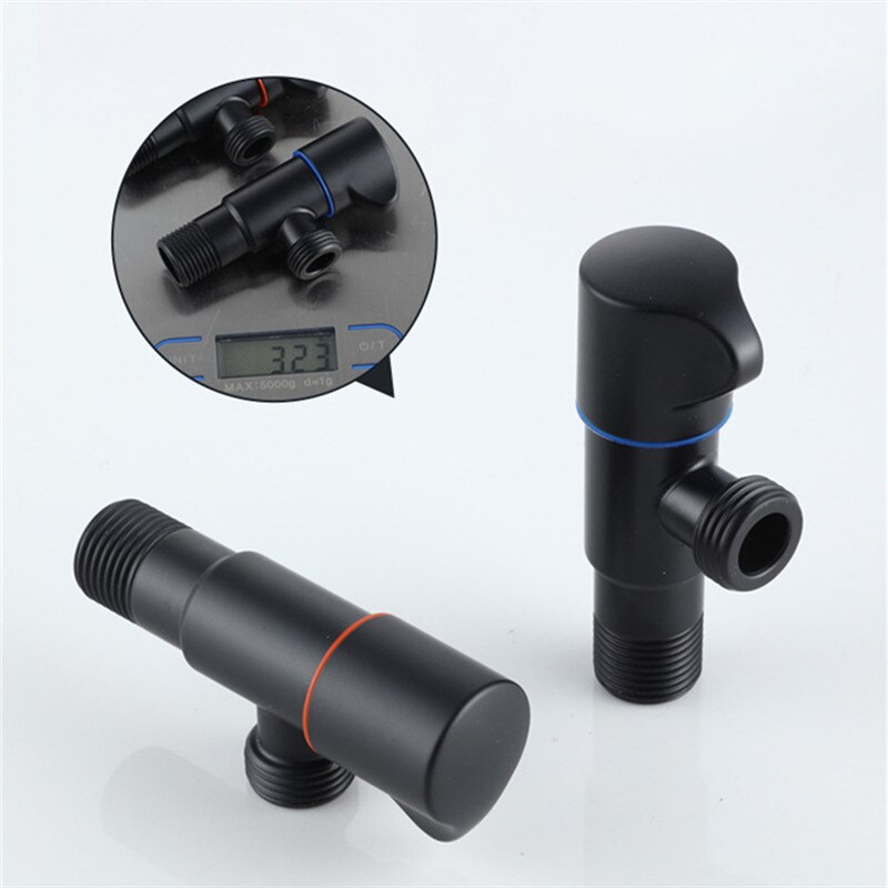 Flling valves Bathroom Angle Valve Solid Brass /Cold Bath Hardware Accessories Black Baking G1/2 Toilet Water Stop Valve