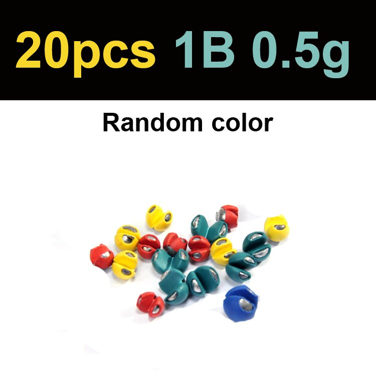 Aparejo de pesca de plomo con revestimiento de goma, aparejos de pesca de carpa, con plomo dividido reutilizable, 20 Uds.: 1B 20PCS