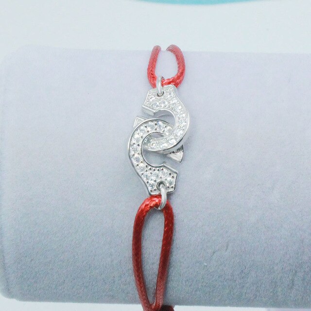 L'argent-pulsera con colgante plata de primera ley y circón para hombre y mujer, brazalete, plata esterlina 925, Circonia cúbica, zirconia, circonita, zirconita, plata esterlina 925: Red