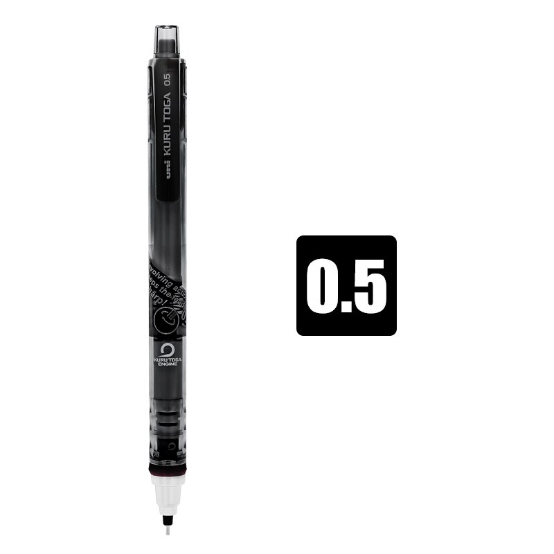 UNI KURU TOGA lápices mecánicos 0,5mm rotación automática Anti-rotura Escuela Japonesa papelería M5-450T: black