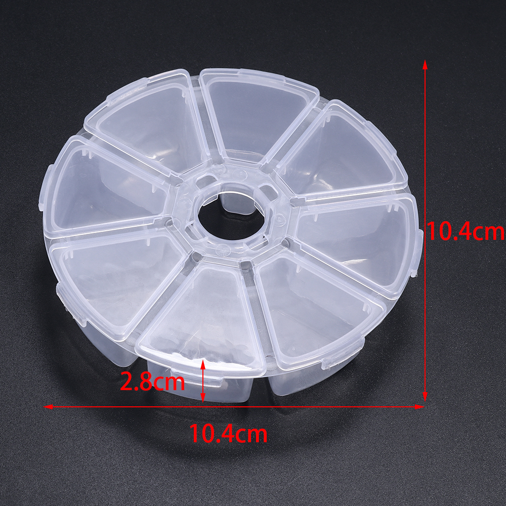 Runde Kunststoff transparent Lagerung Kasten Schmuck Perlen Container Angeln Werkzeuge Zubehör Kasten Kleine Gegenstände Kleinigkeiten Organizer fallen