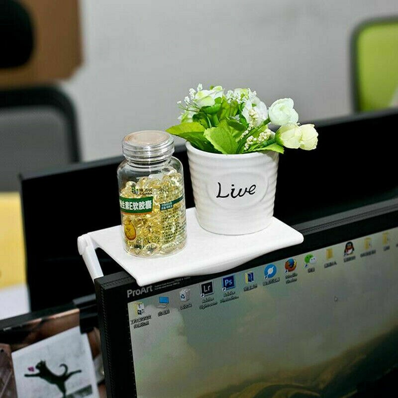 Catekro Monitor Stand Monitor Plank Computer Booster Stand Computer Laptop Verhoogde Tafel Desktop Organizer Desktop Computer Massaopslag Plank Kantoor Opslagruimte (Wit Esdoornhout