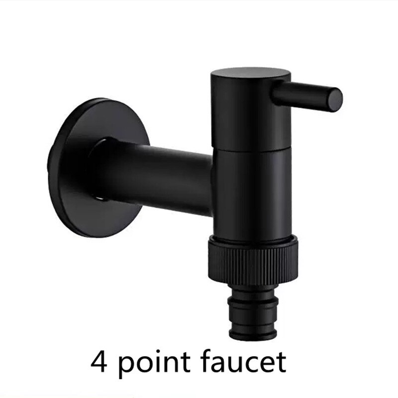 Liuyue Kranen Zwarte Messing Wandmontage Badkamer Hoek Wasmachine Kraan Outdoor Tuin Bibcock Bad Wc Mop Zwembad Kranen