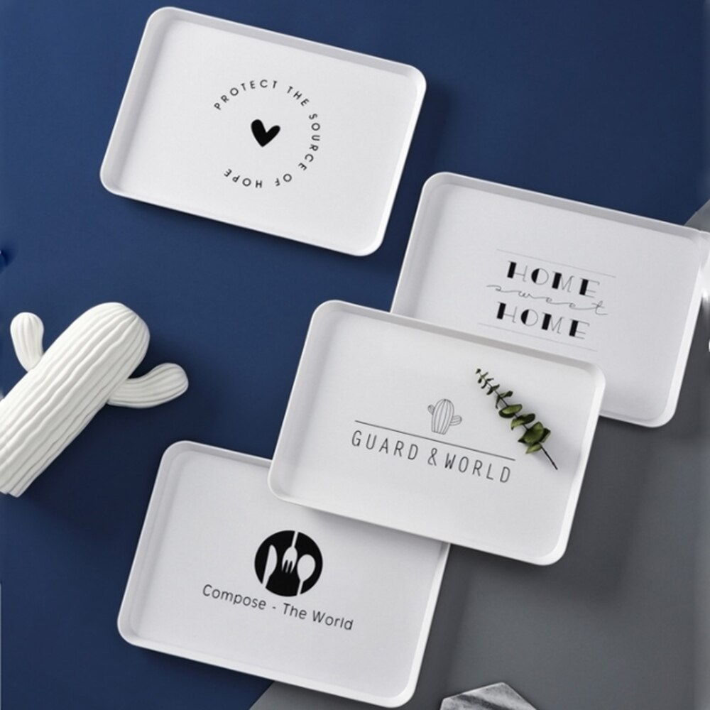 Rectangular Tray Breakfast Dinner Plate Cake Bread Fruit Plate Dessert Dish