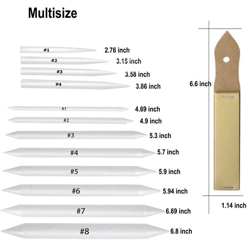 Stump Set Art Blender with Sketch Sandpaper Sharpener Pencil Extension Tool Drawing Rubber s Drawing Tool Set