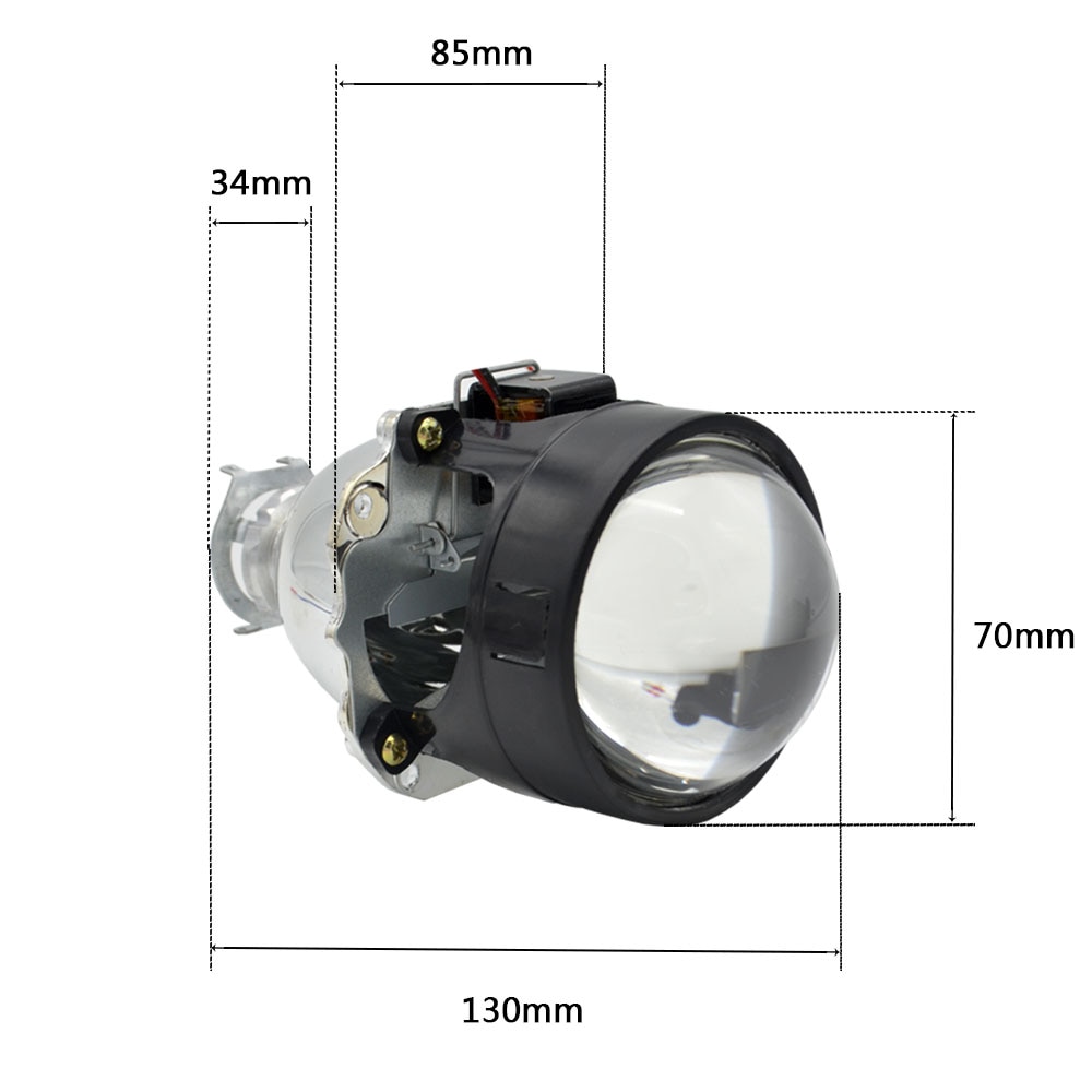 2 uds. 2,5 pulgadas Bixenon Hid lente del proyector del coche Kit de xenón bombilla faro ajuste para H1 H4 H7 Kit de montaje del coche