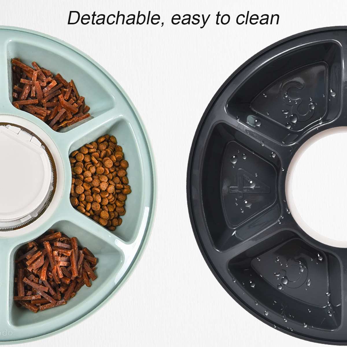 Automatic Pet battery Timing Feeder 6 Grids Food Compartments Dog Cat Small Pet Electric Dry Wet Food Dispenser 24h Timer