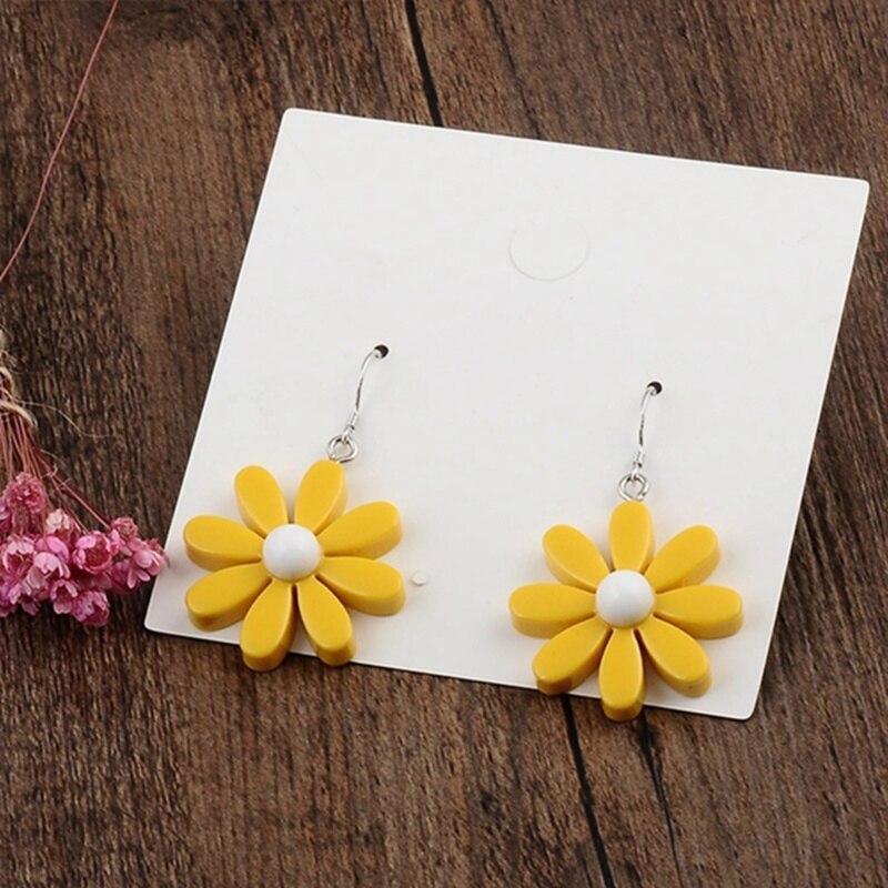 Koreaanse Stijl Daisy Bloem Oorbellen Leuke Acryl Zonnebloem Oorbellen Dangle Voor Vrouwen Meisjes Mooie Zomer Sieraden Brincos: Yellow