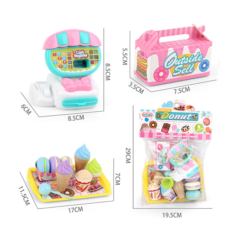 24 szt. Deser owocowy koszyk zabawki mini kasa robić supermarketu zestaw zabawek