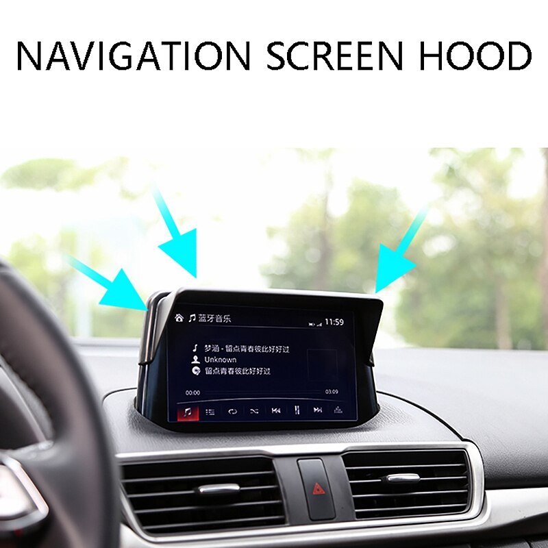 for Mazda 3 Cx-3 Mx-5 Vehicle Navigator Sunshade Visor Gps Navigation Sun Hood Anti Reflective Block