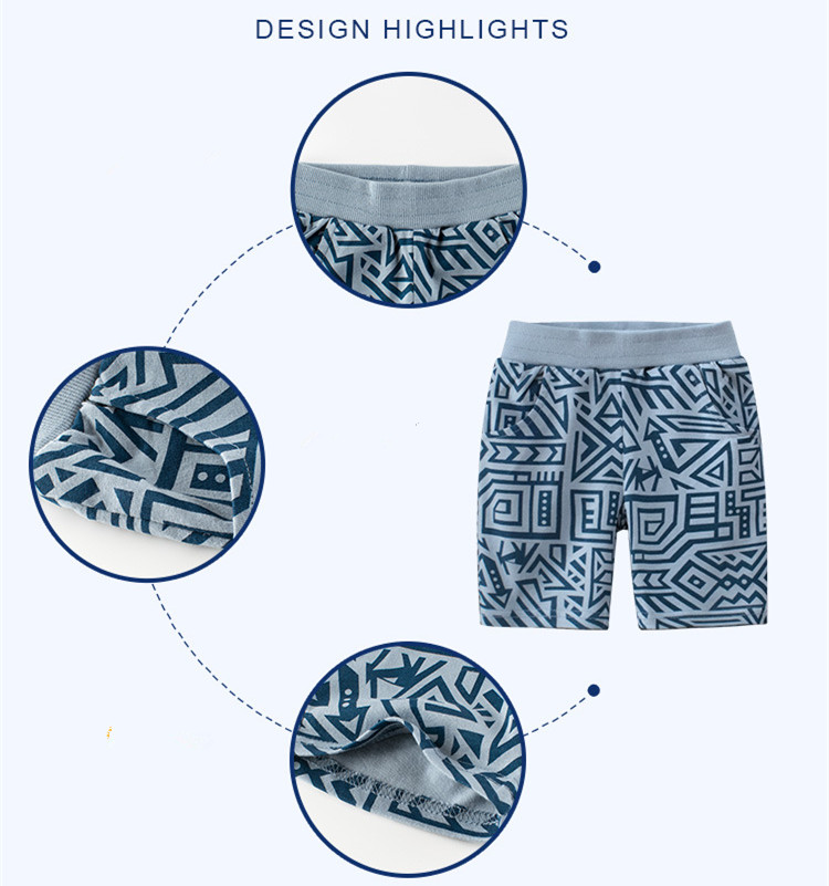 2021 estate bambini ragazzi pantaloncini pantaloni 100% cotone motivi geometrici pantaloni sportivi per 1 2 3 4 5 6 7 8 9 anni neonati ragazze