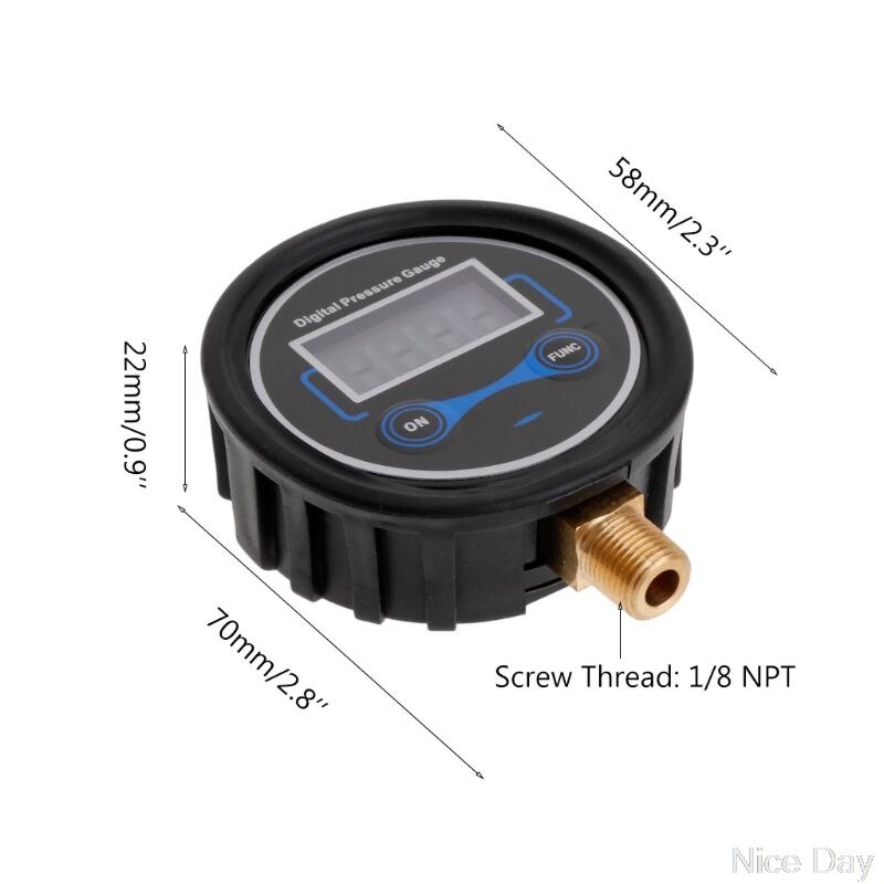 Digital dæktryksmåler bilcykel motorcykel dæktester luft psi meter 1/8 npt  ju12 20