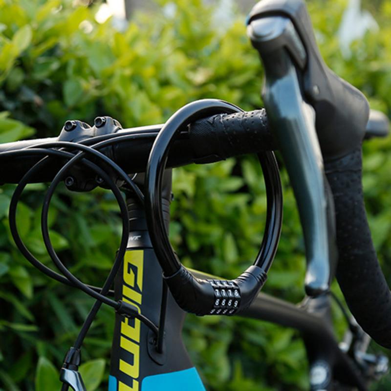 Fietsslot 4 Cijferige Code Combinatie Fiets Lock Fiets Security Lock Mtb Anti-Diefstal Slot Fiets Kettingslot Fiets accessoires