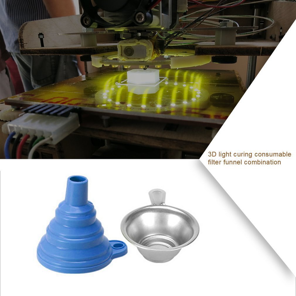 3d luz cura consumíveis filtro funil combinação acessórios de impressora 3d resina fotossensível reciclagem bom ajudante