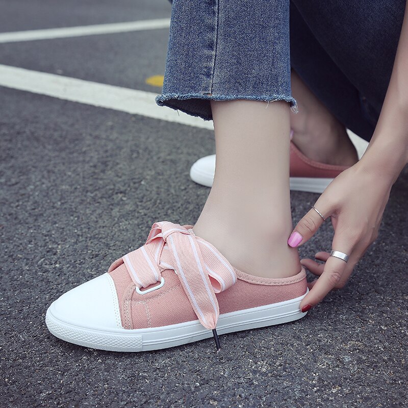 Damespantoffels halve schoenen zomer canvas veterschoenen damessneakers comfortabele pantoffels dames zomersneakers schoenen