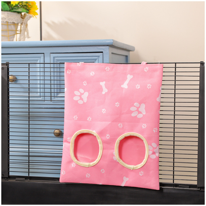 2/3 Gaten Opknoping Hooizak voor Bunny Cavia Kleine Dieren Feeder Konijn Voedsel Dispensers Tas Huisdier Voeden Tas Rack Kooi Gereedschap: plum